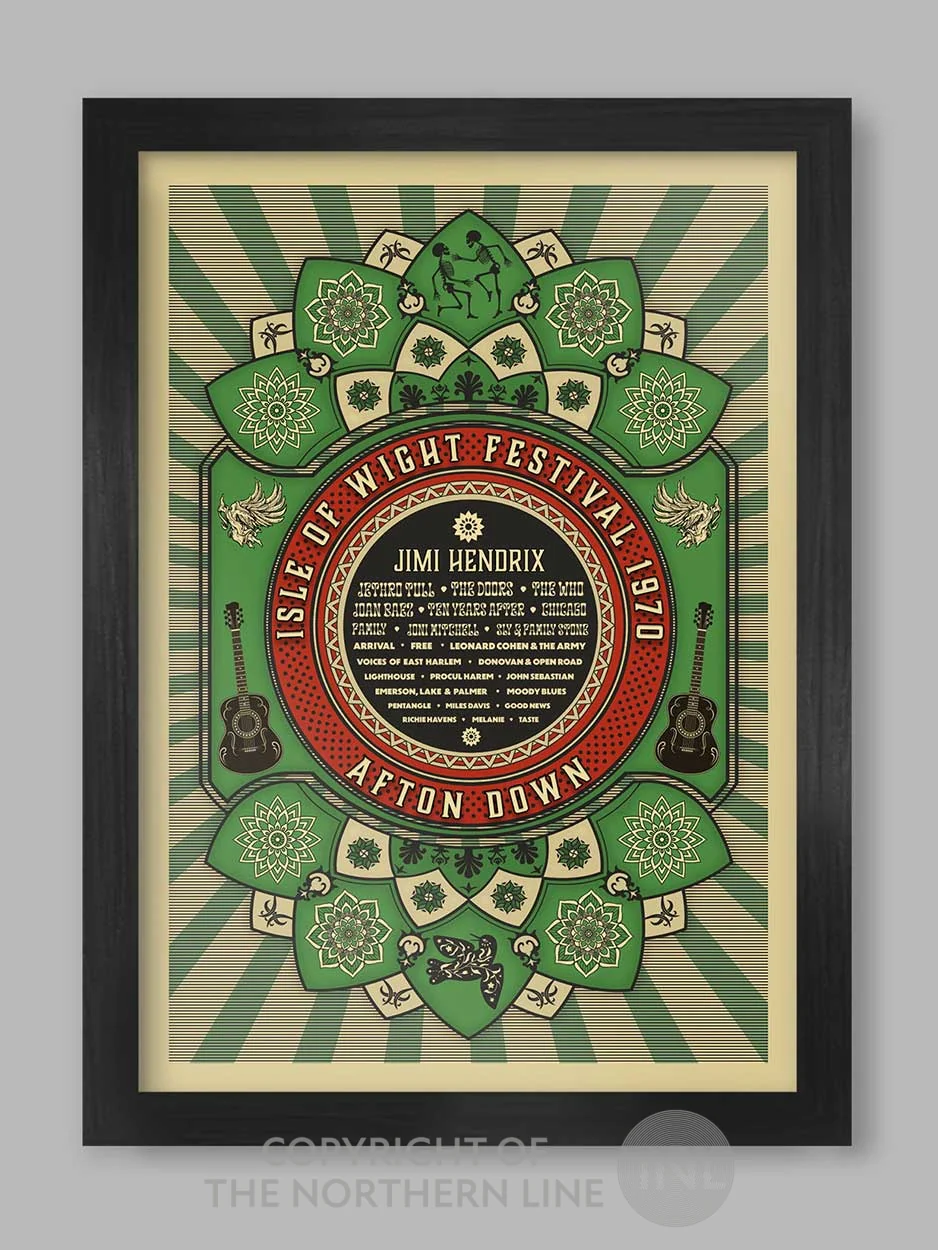 1970 Isle Of Wight Festival Green - Music Print