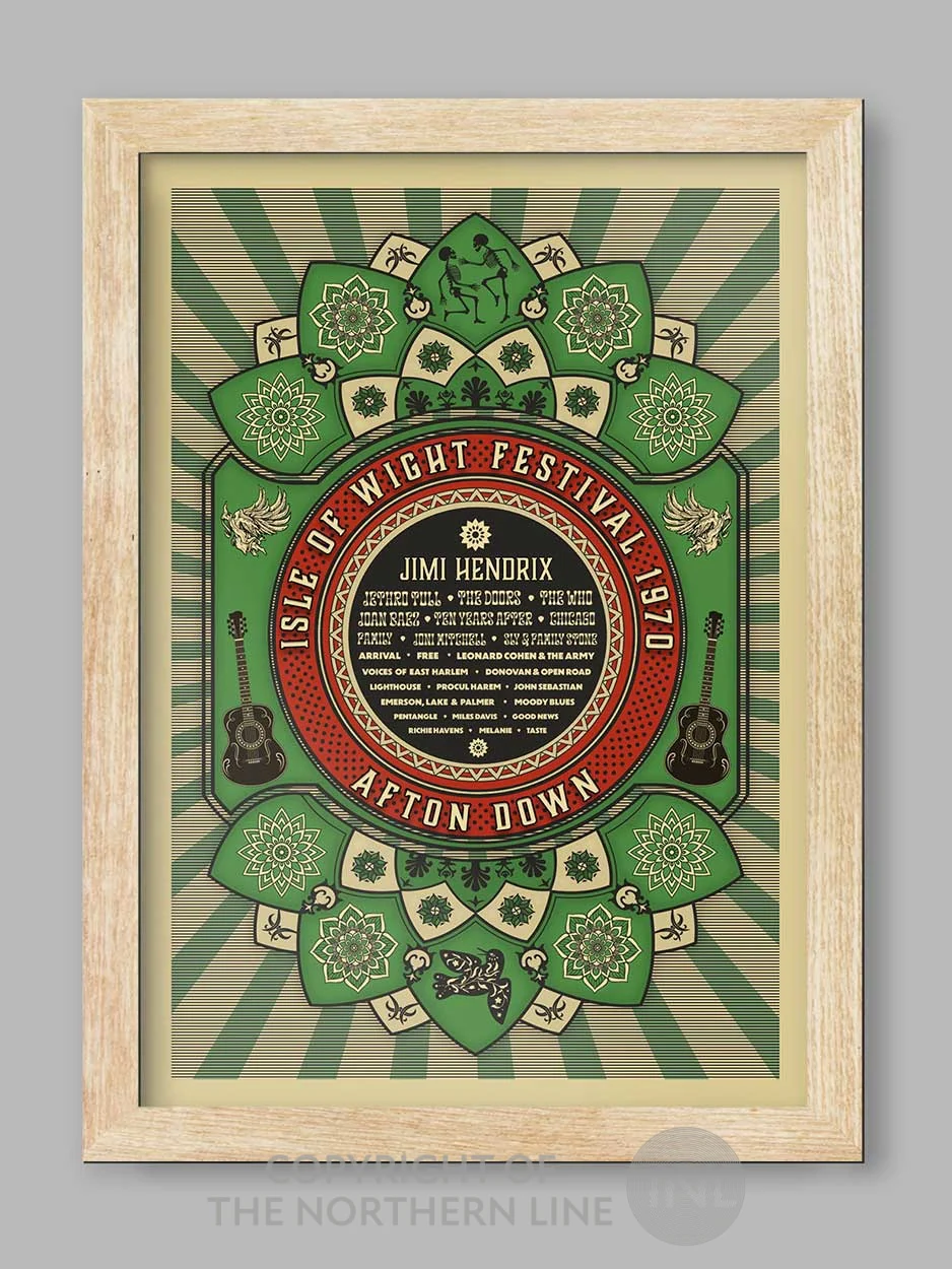 1970 Isle Of Wight Festival Green - Music Print - Image 3