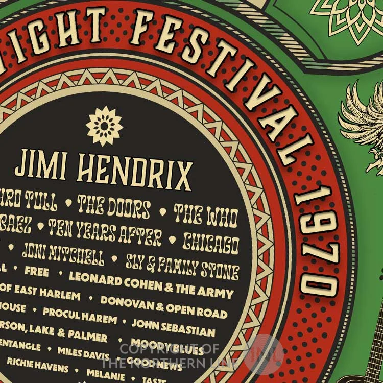 1970 Isle Of Wight Festival Green - Music Print - Image 4