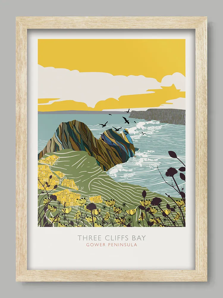 Three Cliffs Bay - Gower Print - Image 3
