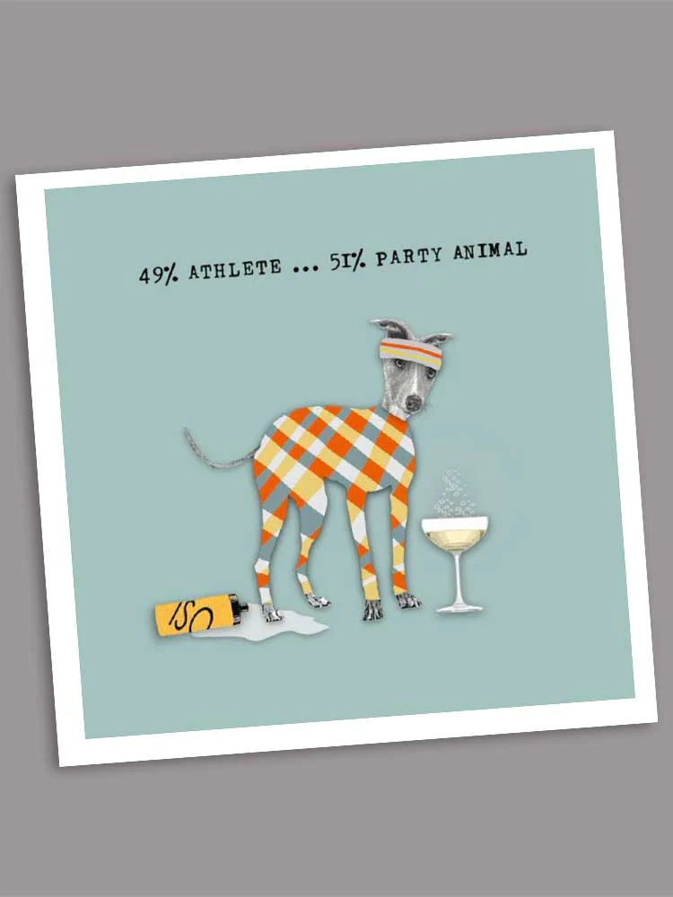 49% Athlete...51% Party Animal - Blank Greeting Card