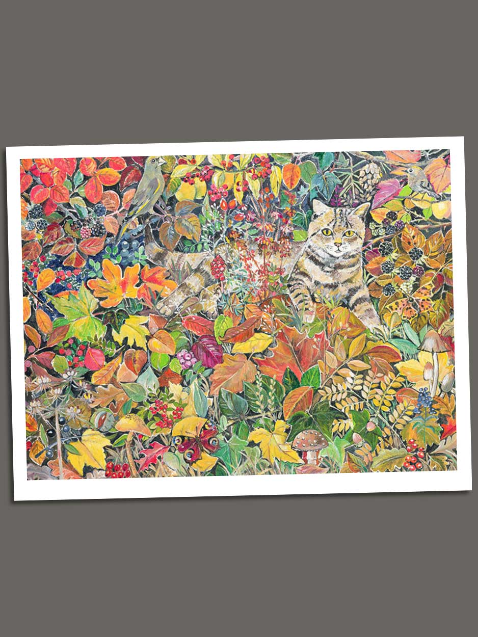 Autumn Cat- Blank Card