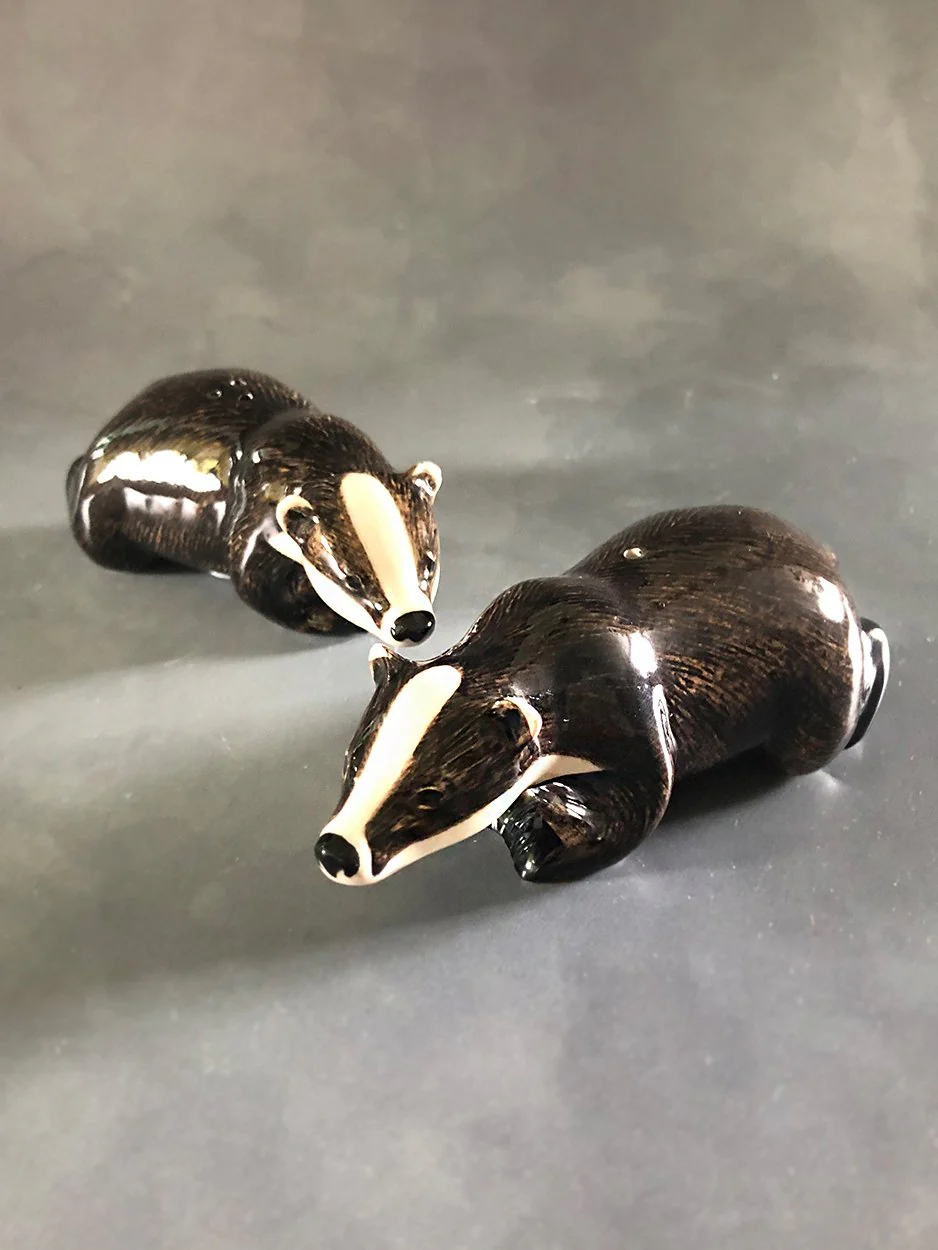 Badger Salt & Pepper Set by Quail Ceramics