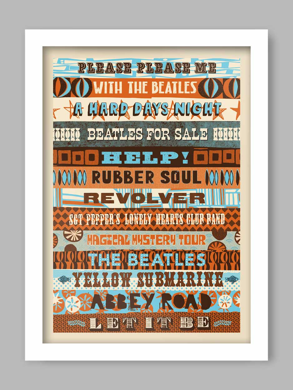 Beatles Albums Typographic - Music Print - Image 2