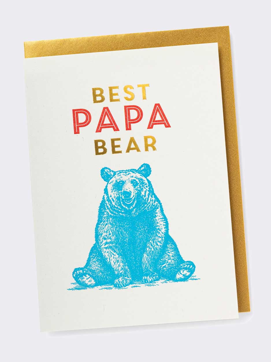 Best Papa Bear -  Blank Greeting Card