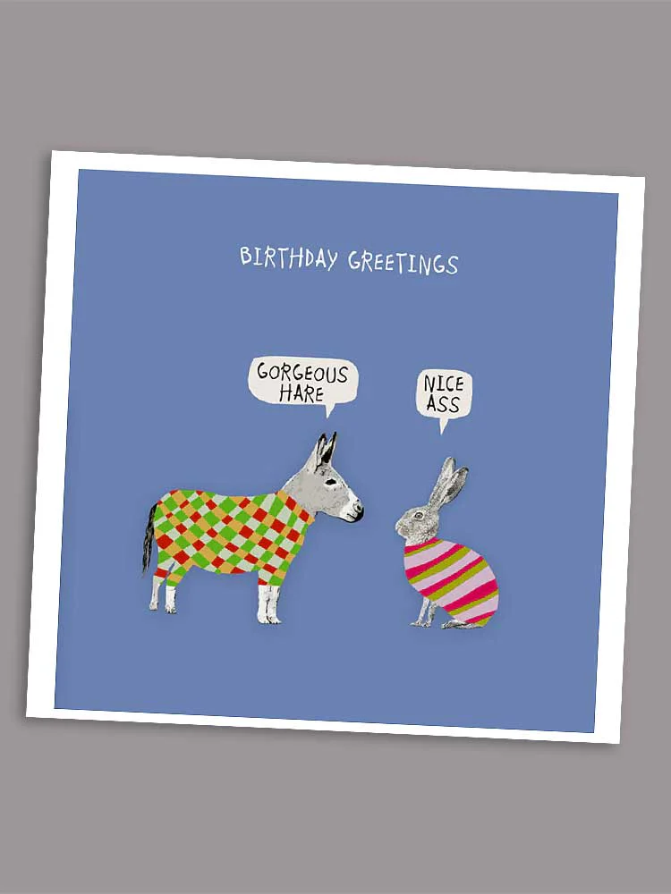 Birthday Greetings Gorgeous Hare - Blank Greeting Card