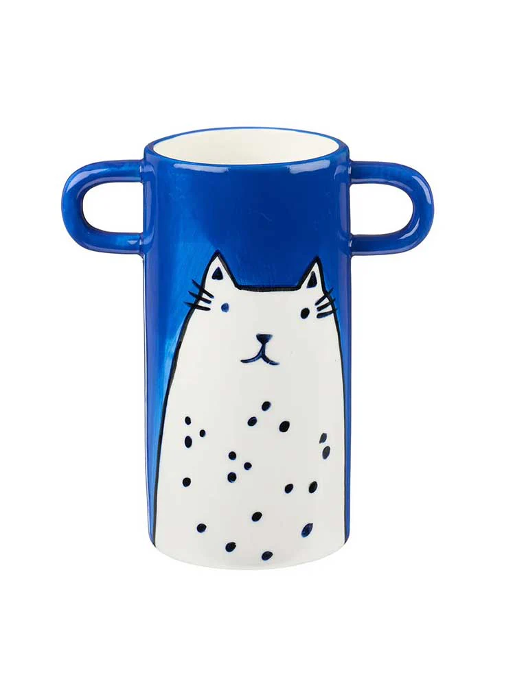 Blue Cat Vase