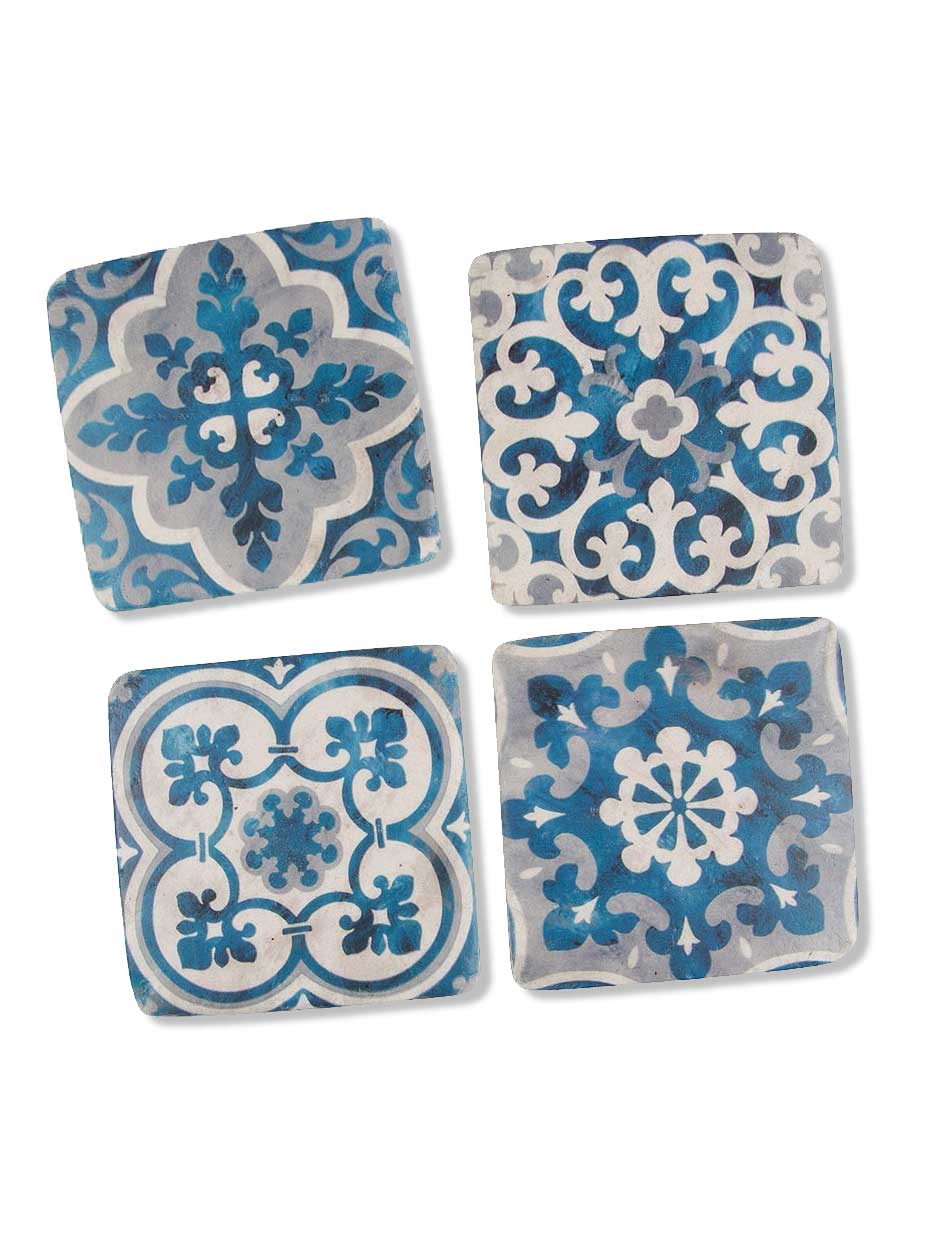 Blue Mosaic Coaster Set