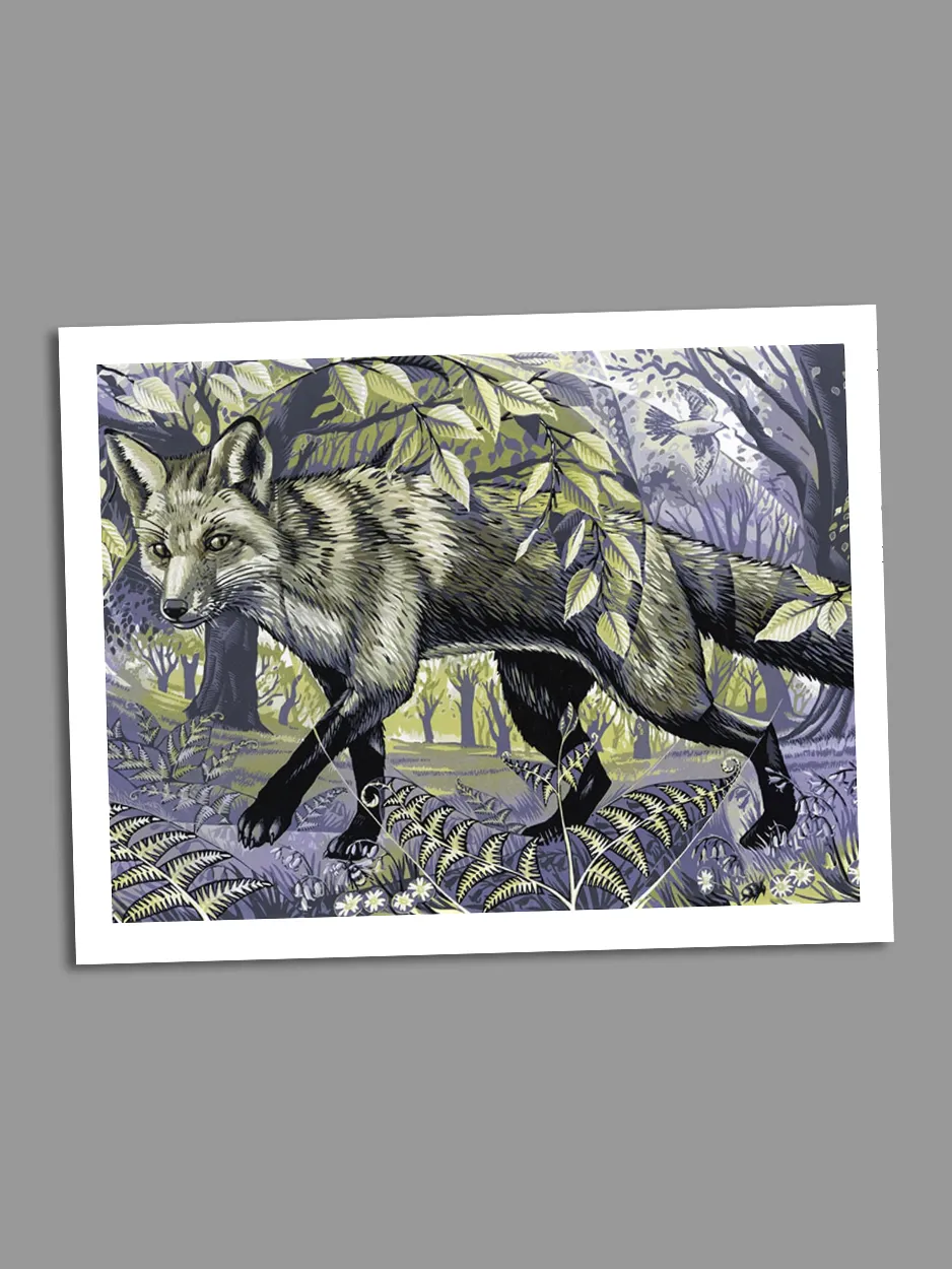 Bluebell Wood Fox -  Blank Card