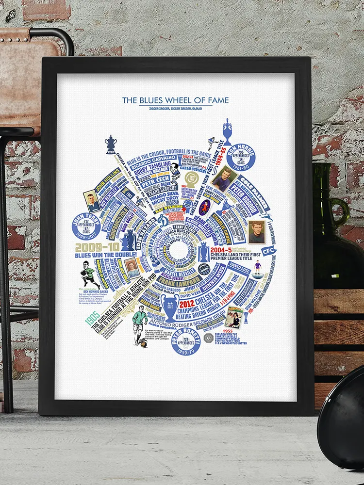 Blues Wheel of Fame - Chelsea Football Print - Image 6