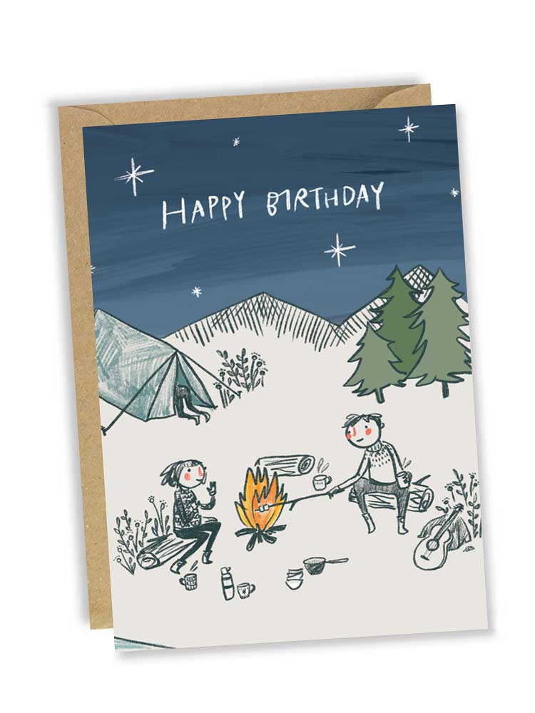 Campfire Happy Birthday Greeting Card