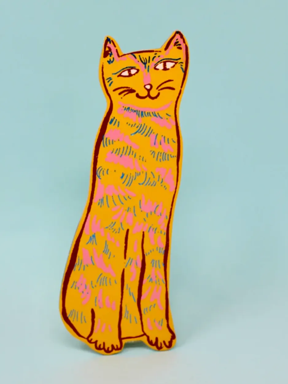 Cat Tails Leather Bookmark
