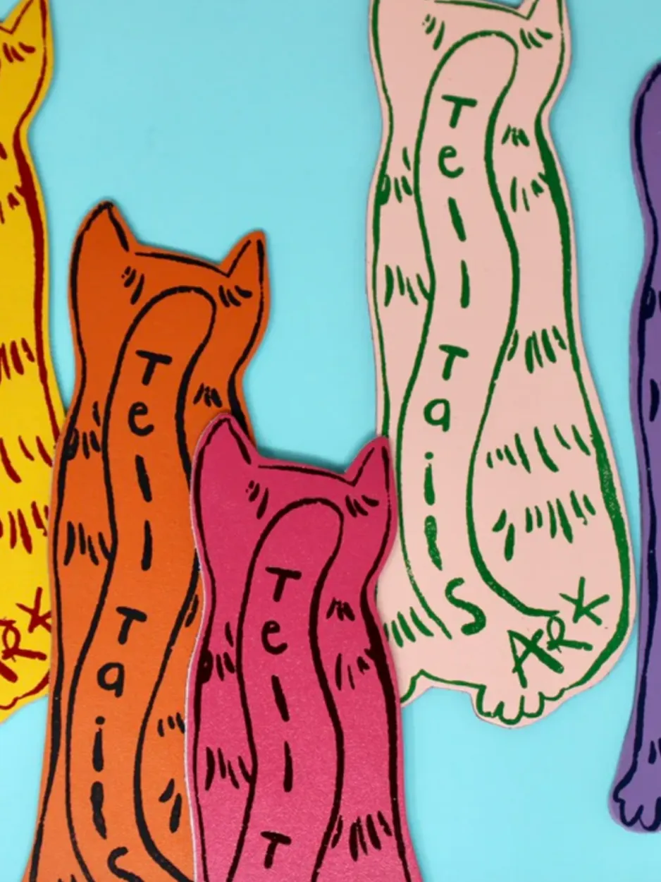 Cat Tails Leather Bookmark - Image 2