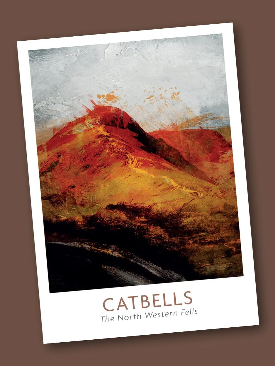 Catbells Abstract - Blank Greeting Card
