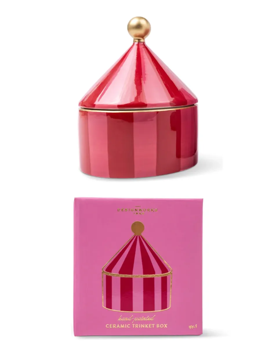 Ceramic Trinket Box - Pink Stripe
