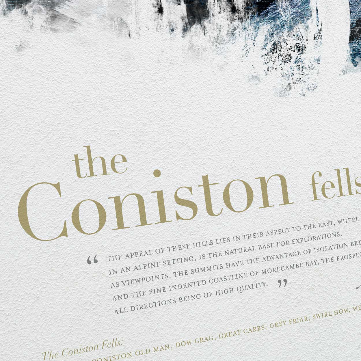 Coniston Fells in Wainwright's Words - Lake District Print - Image 4