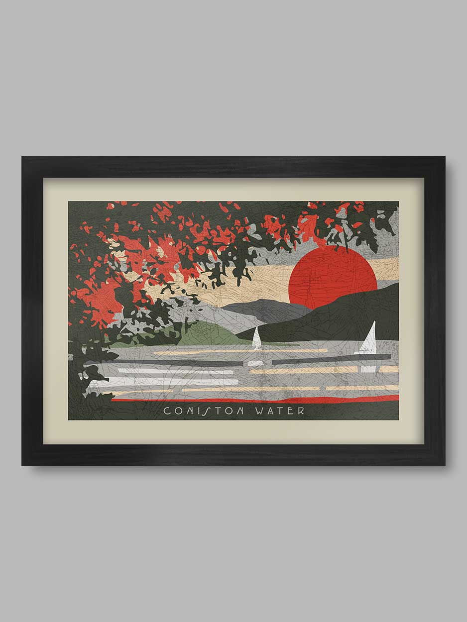 Coniston Water Sunset - Lake District Print