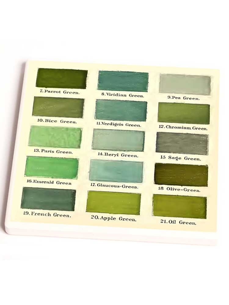 Green Colour Swatch Ceramic Coaster