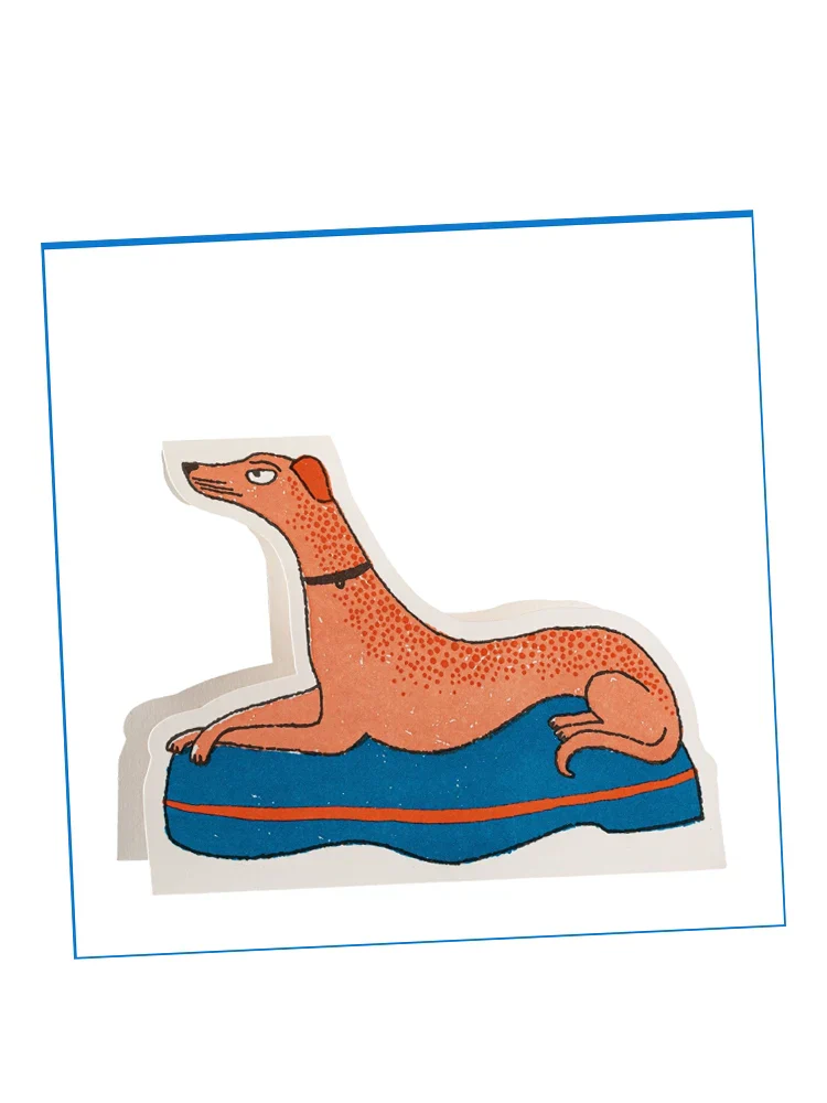 Crossed Paw Dog - Cut Out Card