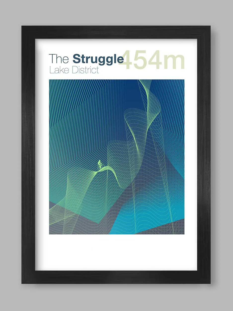 The Struggle - Cycling Climb Print
