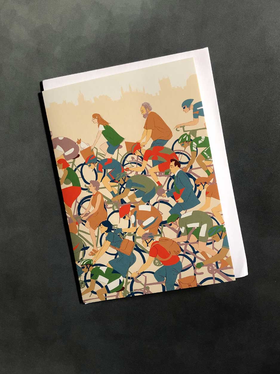 Cycling Together - Blank Greeting Card