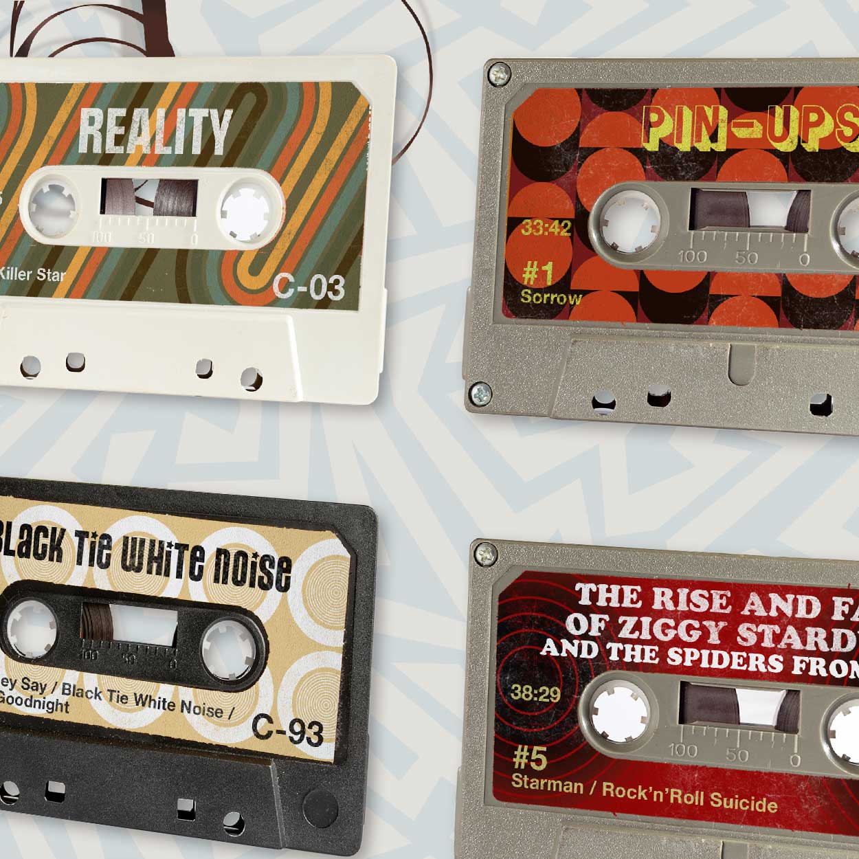 David Bowie Long Players - Cassette Music Print - Image 5
