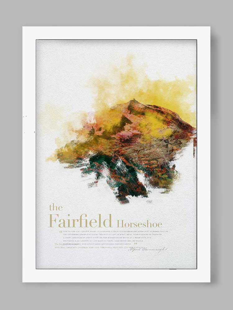 Fairfield Horseshoe in Wainwright's Words - Lake District Print - Image 2