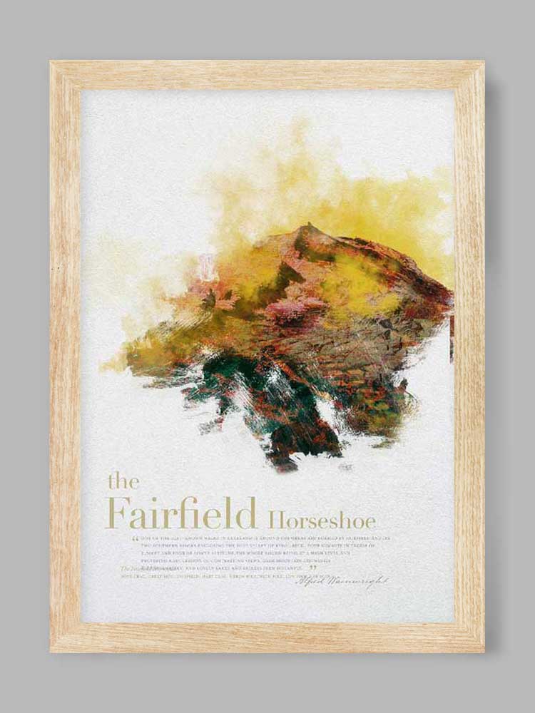 Fairfield Horseshoe in Wainwright's Words - Lake District Print - Image 3