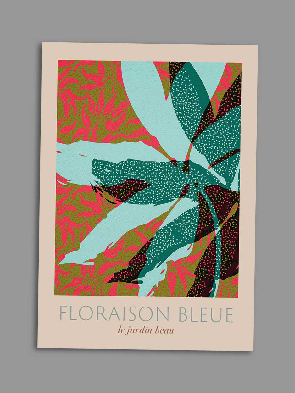 Floraison Bleue - Botanicals Blank Greeting Card