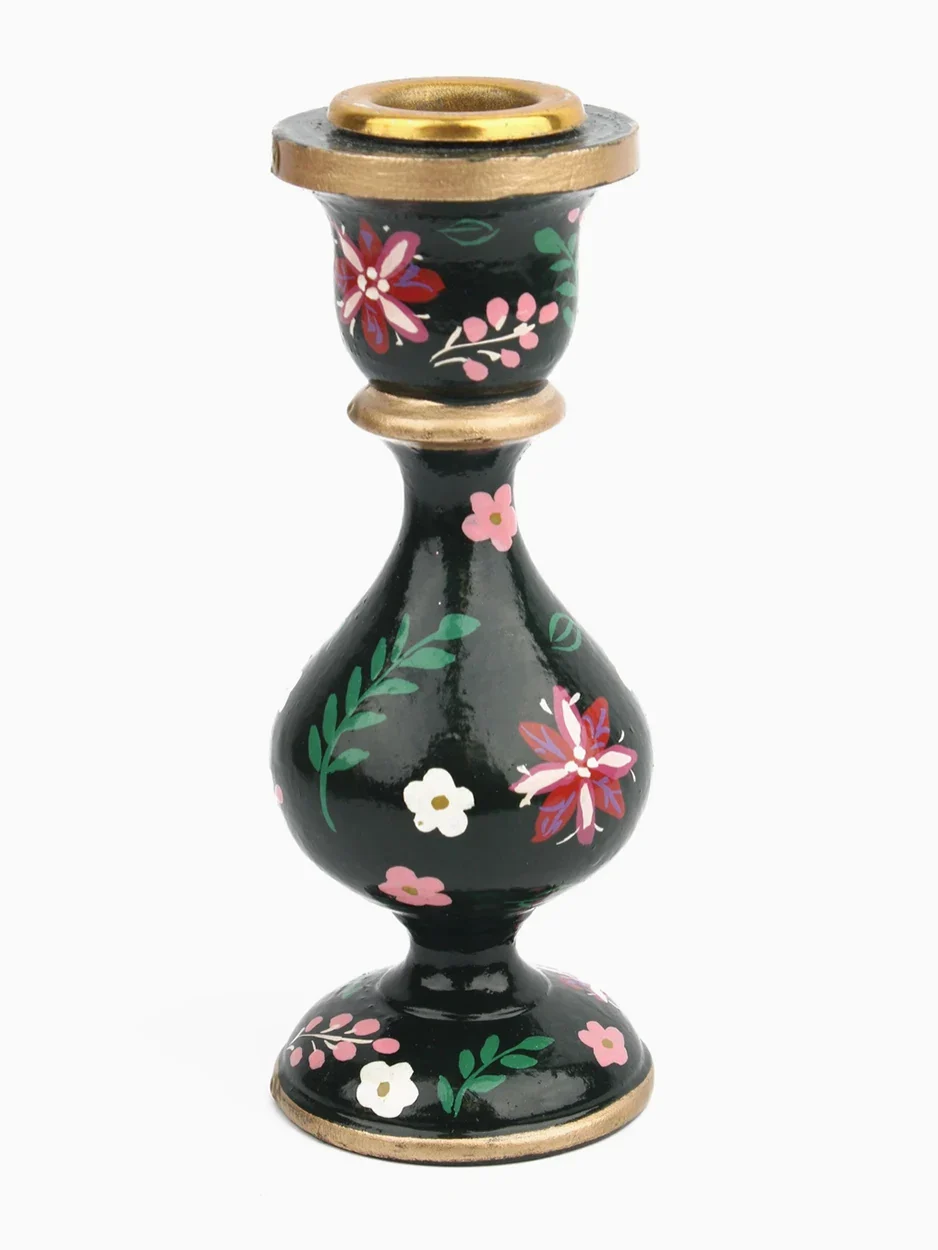 Floral Candle Holder - Green