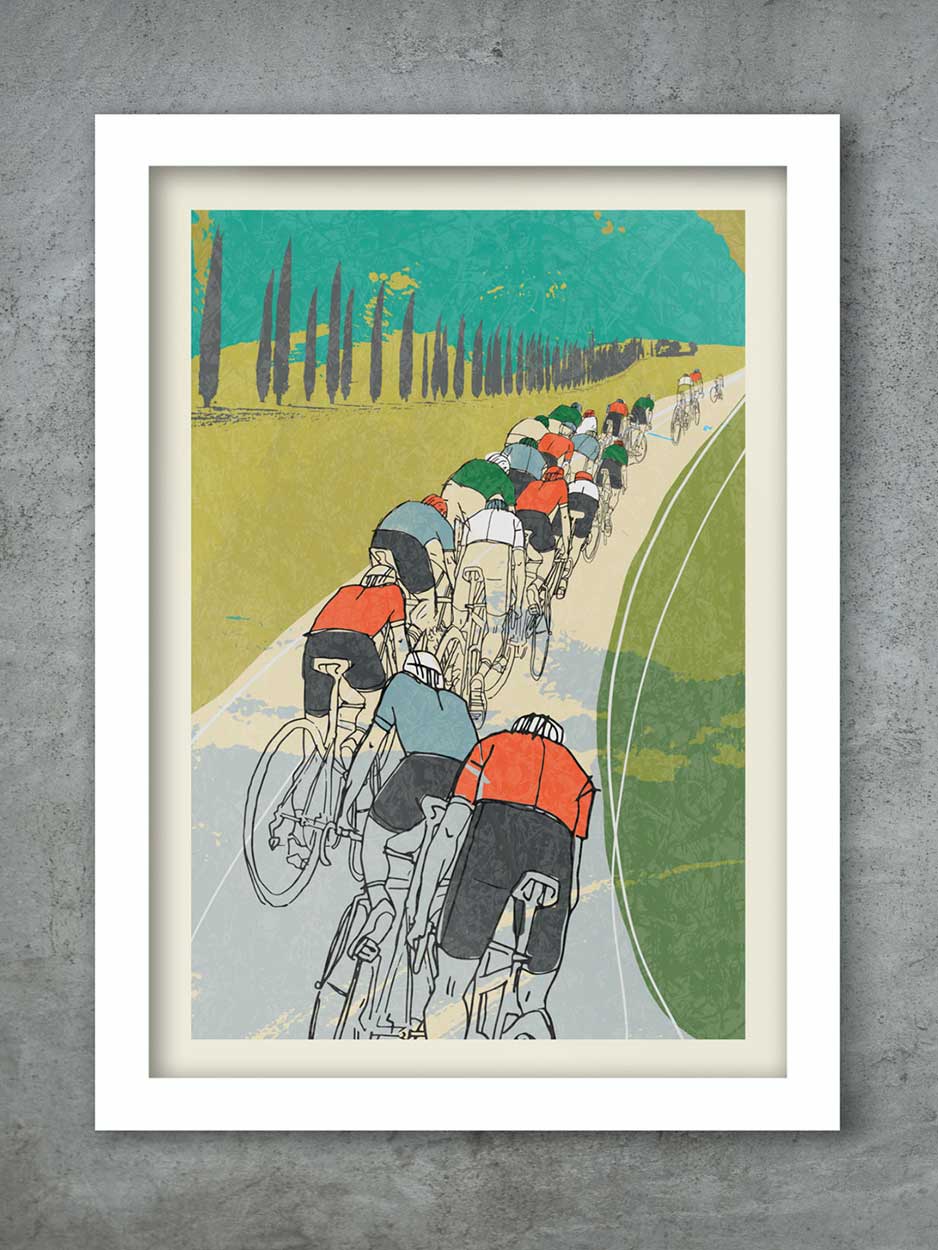 Following the Wheel - Cycling Print - Image 2