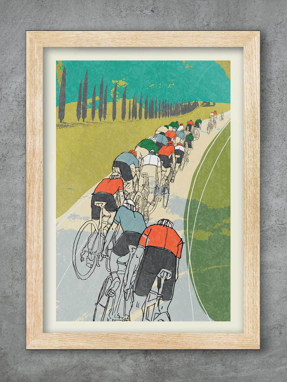 Following the Wheel - Cycling Print - Image 3