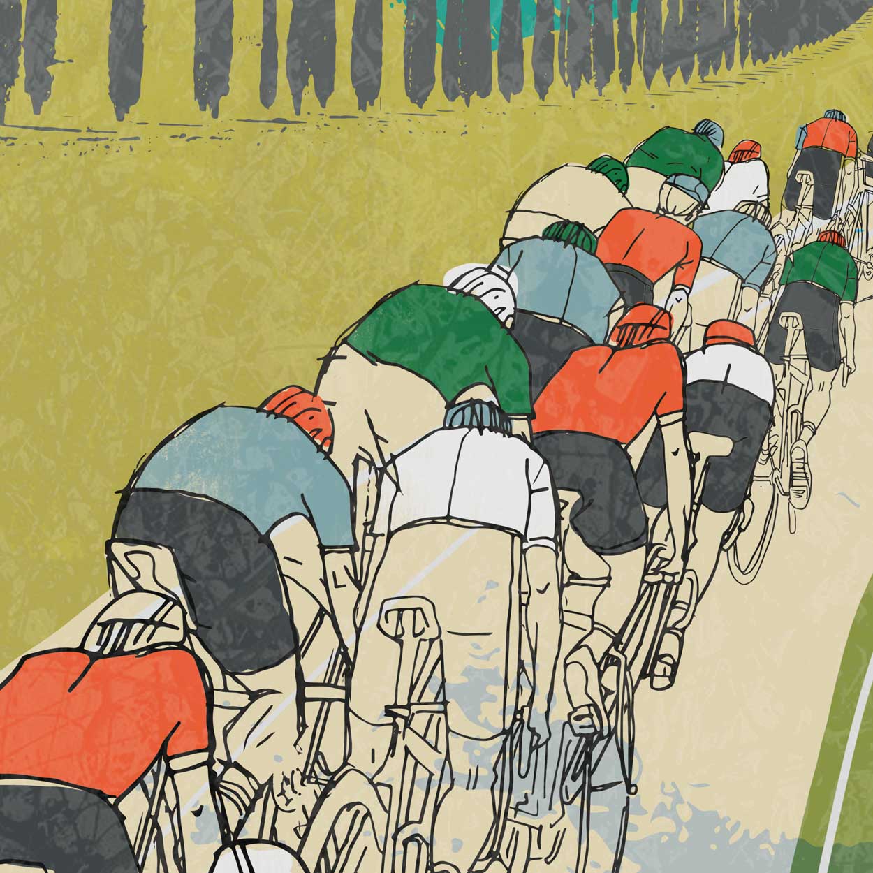 Following the Wheel - Cycling Print - Image 4