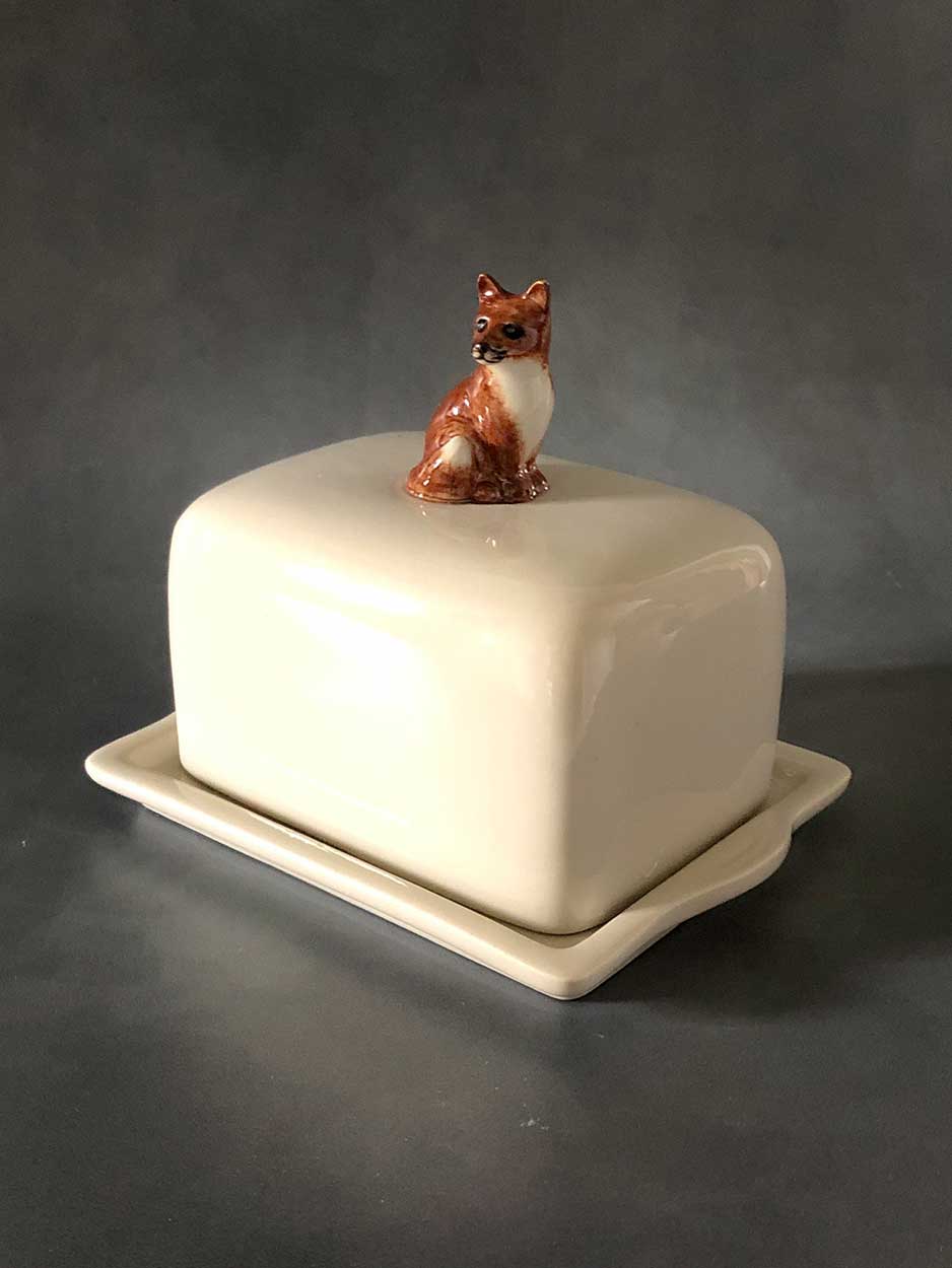 Fox Butter Dish by Quail Ceramics