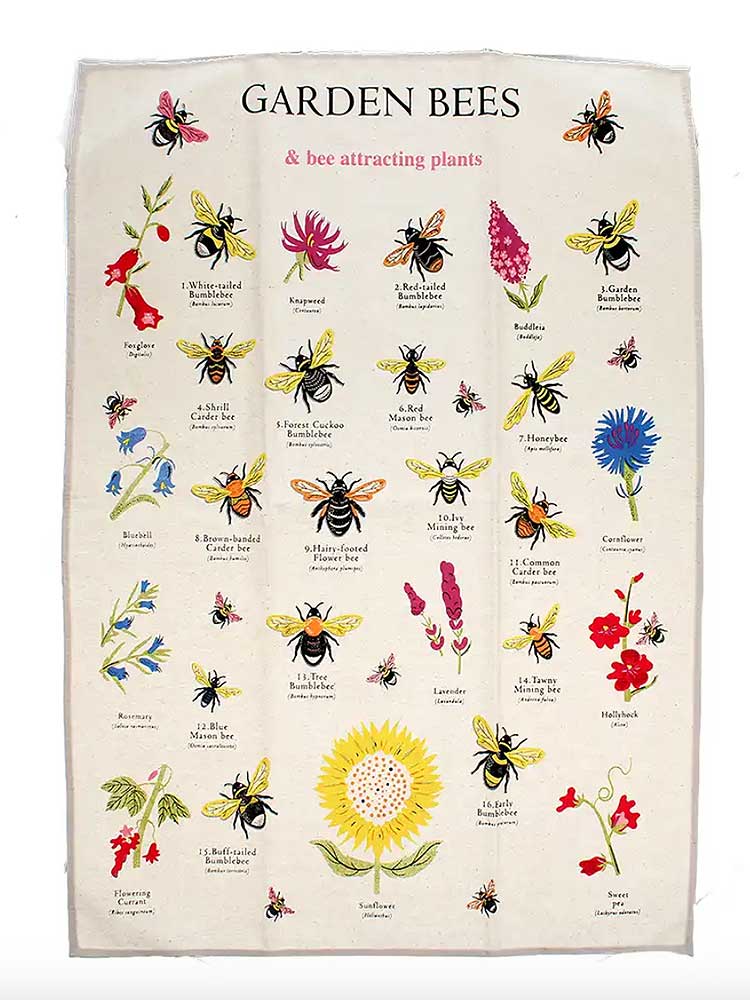 Garden Bees Tea Towel - Image 2