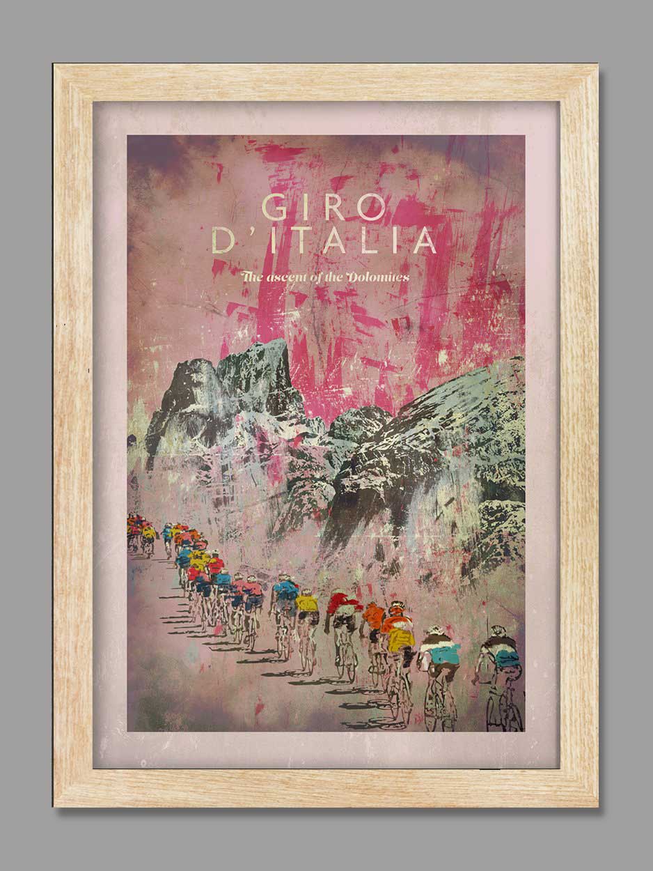 Giro D'Italia - The Ascent of the Dolomites - Cycling Print - Image 3