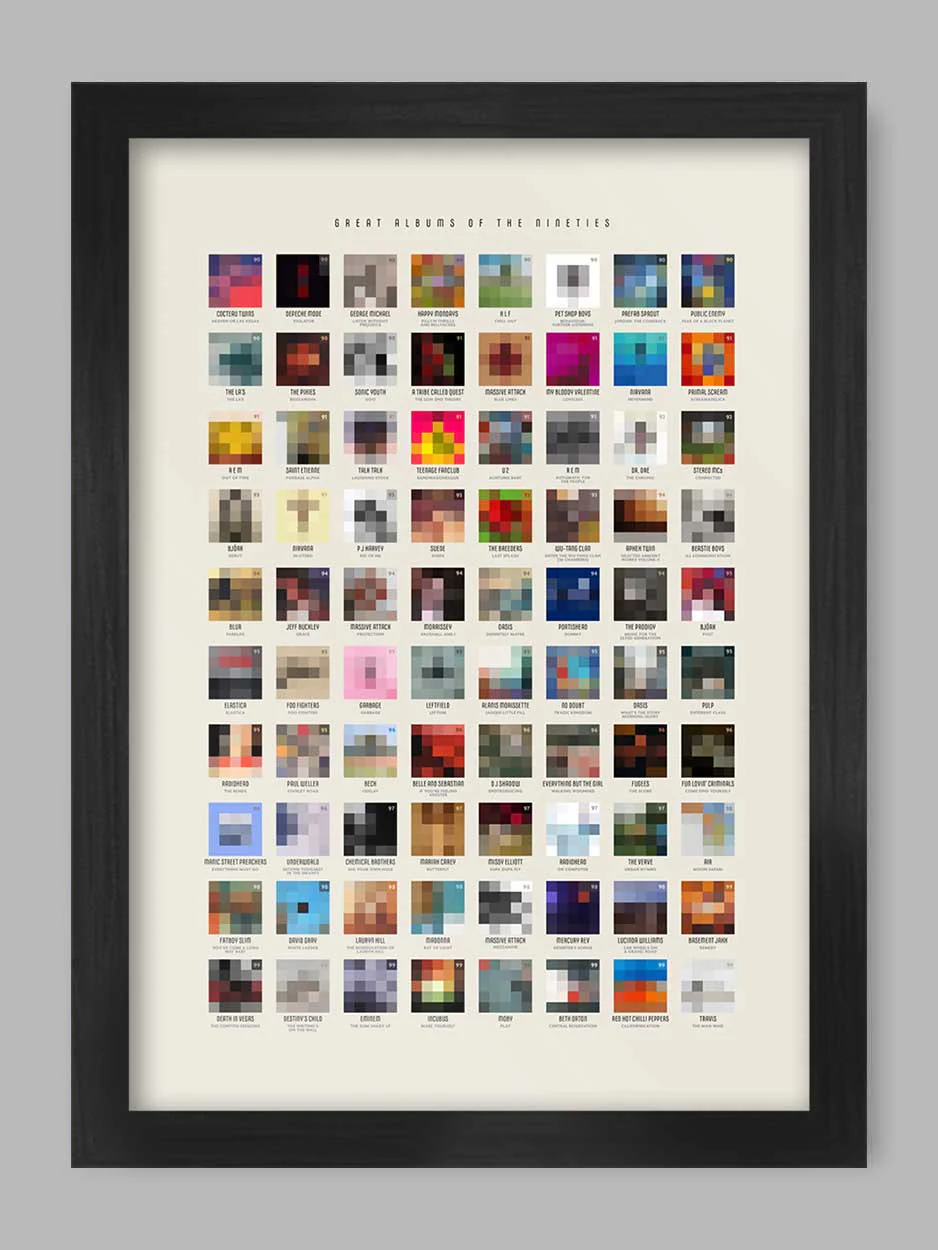 Great 90s Albums - Music Print