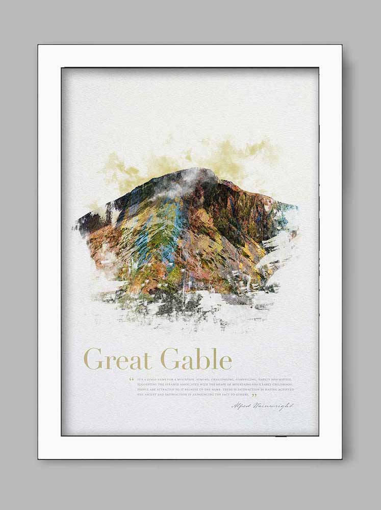 Great Gable in Wainwright's Words - Lake District Print - Image 2