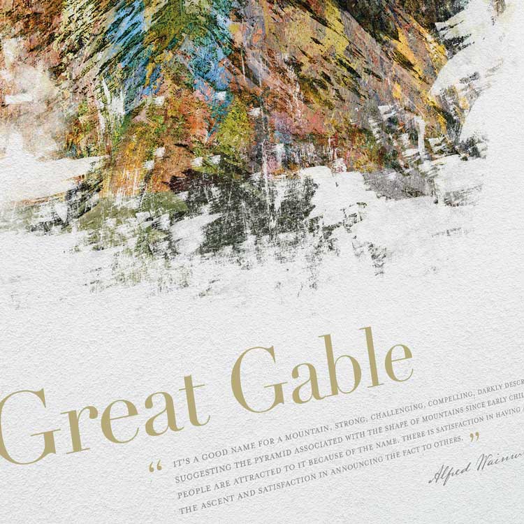 Great Gable in Wainwright's Words - Lake District Print - Image 4
