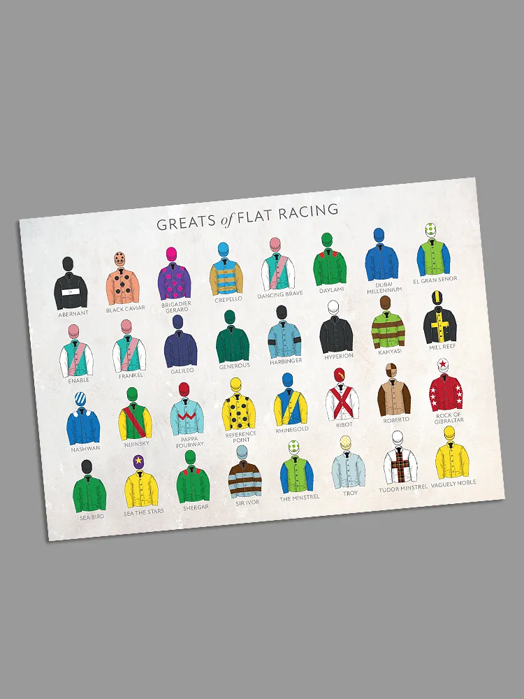 Greats of Flat Racing - Blank Greeting Card