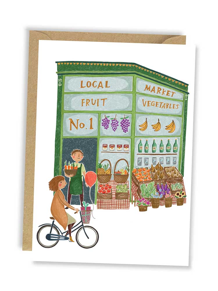 Local Market - Blank Greeting Card