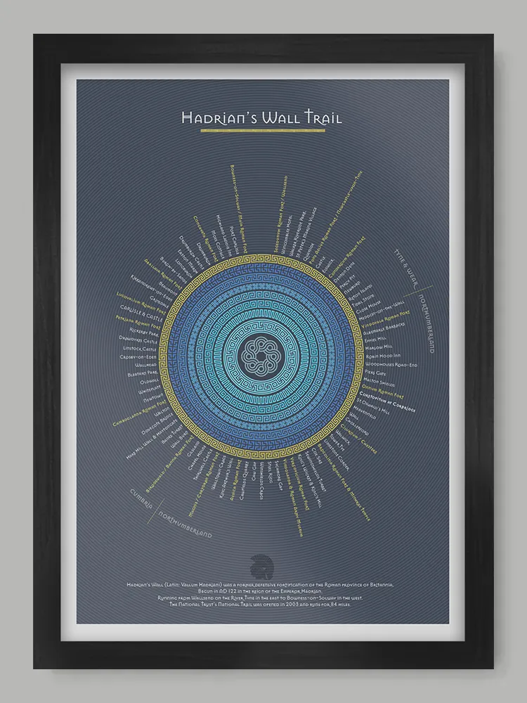Hadrian's Wall Trail Print - Blue