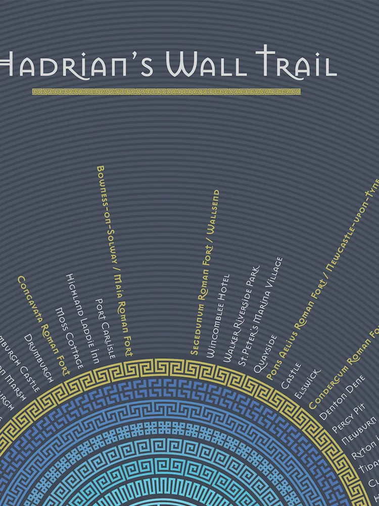 Hadrian's Wall Trail Print - Blue - Image 5