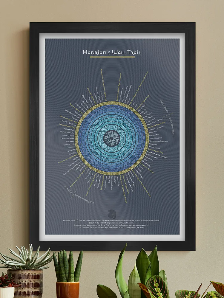 Hadrian's Wall Trail Print - Blue - Image 6