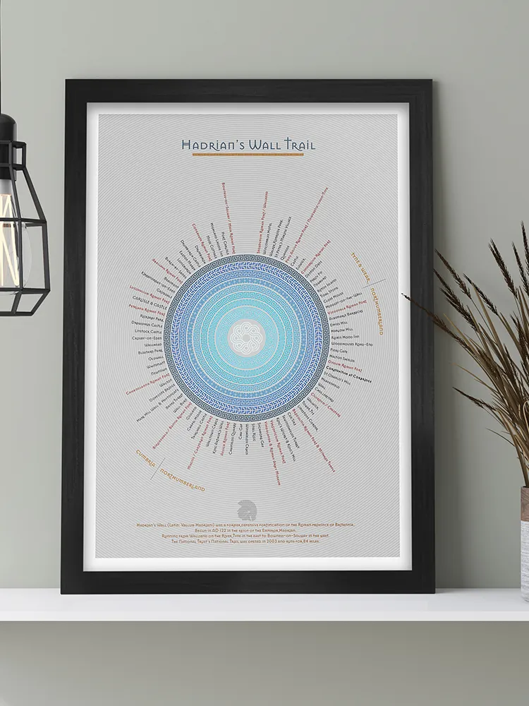Hadrian's Wall Trail Print - Light Grey - Image 6