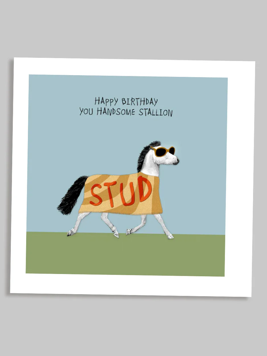 Handsome Stallion - Happy Birthday Card