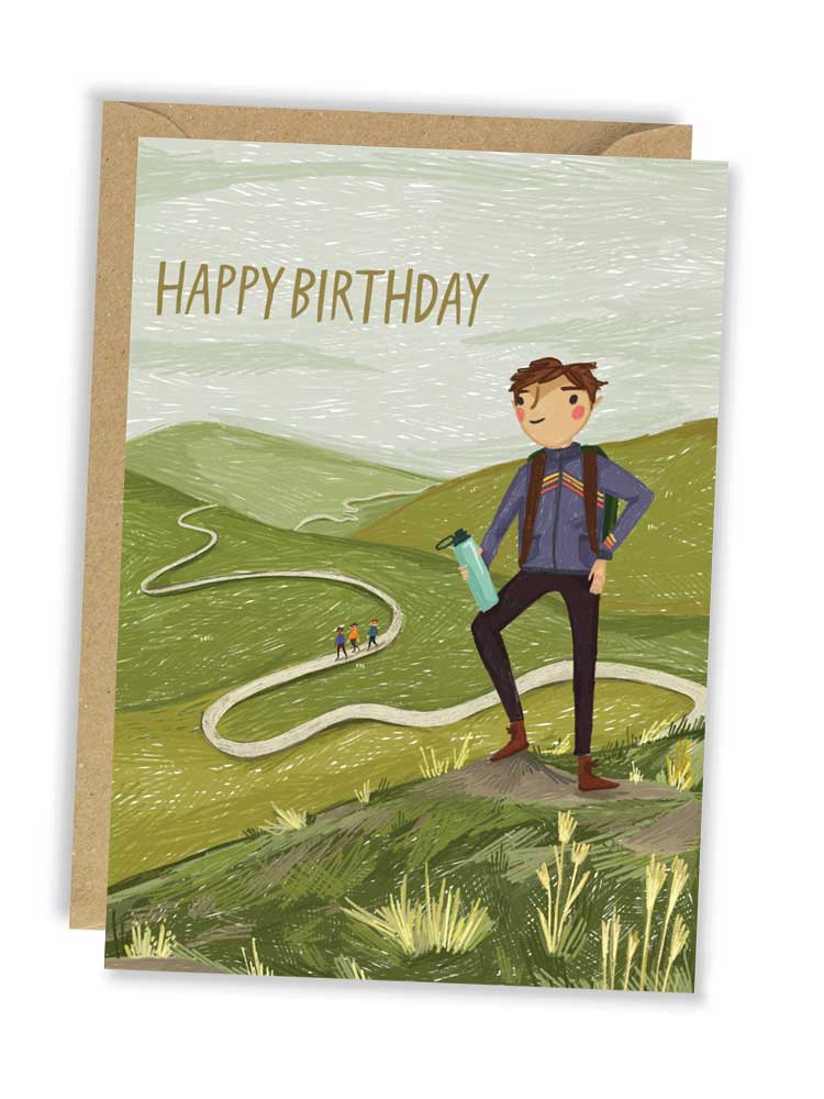 Happy Birthday Hiking Greeting Card