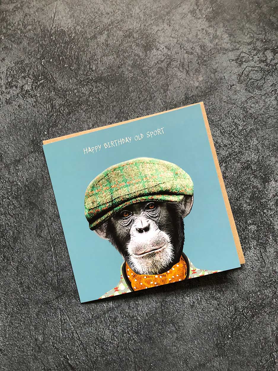 Happy Birthday Old Sport Birthday card - blank inside for your own message