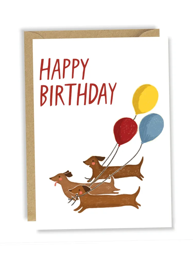 Happy Birthday Sausage Dogs - Greeting Card