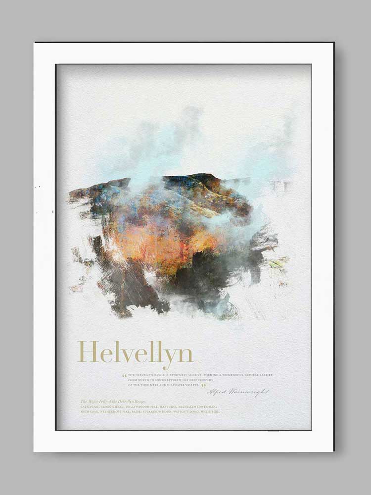 Helvellyn in Wainwright's Words - Lake District Print - Image 2